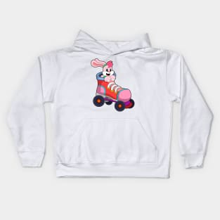 Rabbit as Inline Skater with Inline Skates Kids Hoodie